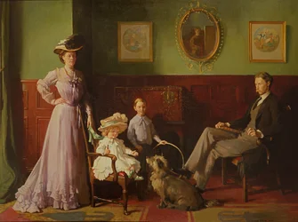 Grupporträtt av George Swintons familj